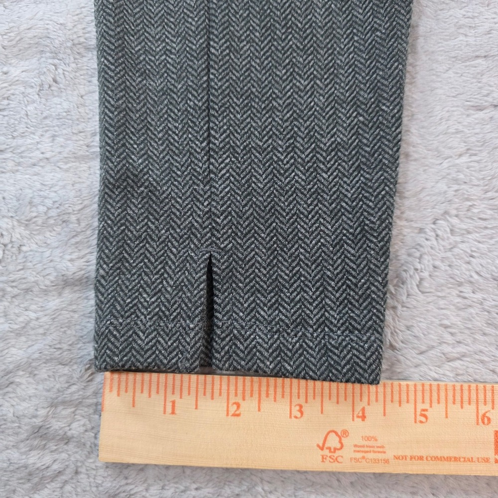 Soft Surroundings Womens Med Grey Herringbone Pull On Tapered Ankle Slit Pants - Picture 2 of 11